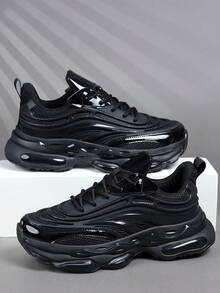 Fashion Casual Men's Shoes,Classic Stylish Men Sports Shoes Lace-Up Running Shoes,Personalized Men Sneakers Street Casual Shoes - Black - View 4