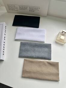 1/3/4/5件套简约纯色弹力发带，适合日常瑜伽、户外运动和健身跑步，多种颜色可选，男女通用，时尚发饰，四季必备家居时尚发带 - 彩色 - 查看 4