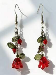 一对时尚优雅的马蹄莲设计简约女士日常Y2K风格理想礼物耳环 - 耳環 - 查看 2