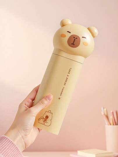 1pc Capybara-Shaped Pencil Case, Portable Stand-Up Pencil Case, School Supplies Accessories And Desktop Storage, Wonderful Gift For Friends