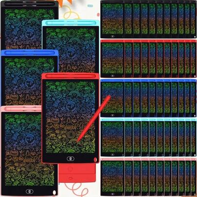 30 piezas/Set Tableta de escritura LCD, 5 piezas/Set Tablero de borrado de 8.5" reutilizable, Juguetes de aprendizaje para niños, Pizarra de notas de oficina, Adecuado para recuerdos de fiesta, recompensas escolares, regalos de regreso a clases, regalos para niños