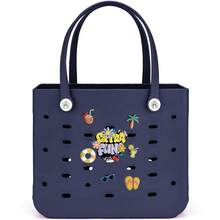 1pc X-Large EVA Rubber Tote Bag/Beach Bag, EVA Women's Fashionable Casual Shopping Bag, EVA Backpack Tote Bag, Washable, Durable, Lightweight Beach Tote Bag, Travel Tote Bag, Women's Picnic Shoulder Bag - Suitable For Beach, Pool, Vacation, Shopping, Camping, And Hiking. - 彩色 - 查看 32