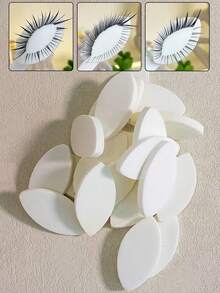 30/10/1pc Eyelash Pad Puff, Eyelash Extension Makeup Sponge, Practice Makeup Sponge, Eye Makeup Sponge, Leaf-Shaped Sponge, Makeup Sponge, Eyelash Extension Tools - Multicolor - View 1