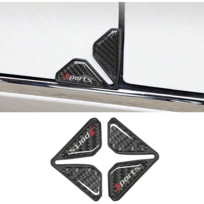 2PCS Car Door Protector Guards Door Corner, Carbon Fiber Anti - Collision Front Doors Corner Protector Self - Adhesive Sticker, Universal Vehicle Decoration Accessories (Sport