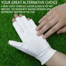 FINGER TEN 1pc Women's Golf Half-Finger Glove (Left Hand), Breathable All-Weather Comfortable Glove, Boost Swing Confidence, Perfect Gift For Female Golfers - White - View 5
