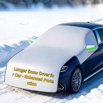 Automotive Windshield Snow Cover, Extra Long & Thick, Winter Anti-Frost Anti-Ice Anti-UV Sunshade, Universal For Sedan, SUV, Truck, Van, Anti-Theft Foldable Edge Design, Home & Car Dust Cover