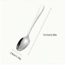 1/2pcs Stainless Steel Dessert Spoon Set, 5.39" Mini Ice Cream Spoon, Coffee Spoon, Elegant Tea Spoon, Stainless Steel Small Spoon, Household Kitchen Restaurant Afternoon Tea Tableware Set - Multicolor - View 5