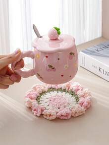 1 pieza Posavasos rosa lindo, Posavasos aislado - Rosa - Ver 2