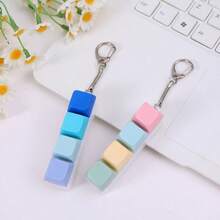 1/2个键盘减压玩具，键盘舒缓玩具，4键键盘舒缓玩具，键盘钥匙扣玩具，手指键盘帽玩具，用于缓解压力和消磨时间 - 彩色 - 查看 7