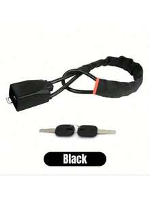 1pc Universal Car Steering Wheel Lock - Seatbelt Buckle Anti-Theft Lock, Comes With 3 Keys, Heavy Duty Safety Tool For Truck/SUV/Van/RV Drivers - Multicolor - View 3