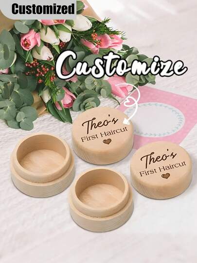 Personalized Wooden First Haircut Keepsake Box - A Perfect Gift With Name And Date, For Birthdays Or Baptisms