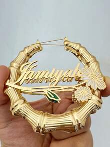 Personalized Birthflower Name Hoop Earrings: Gold Floral Jewelry, Birthday Gifts, Gift Box Included, As A Daily Gift, Valentine's Day - 7cm - Gold - View 5