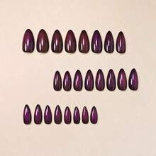 A Box Of 24 Pieces, Wearing Nail Advanced Purple Smudge Ins Wind Fake Nail Patch - Purple - View 2