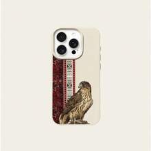 Middle East 1pc TPU Material Traditional Pattern Falcon Design Phone Case Suitable Compatible With Iphone 17 Pro Max/17/16 Pro Max/15/13/12/11, S20 FE/A15/S24/A55, Note 11/Note 12/Note 13 Pro, Full Coverage Anti-Drop Soft Protective Phone Cover - White - View 5