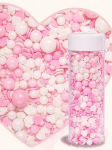 120g / 4.2oz Hạt trang trí bánh ăn được cho Ngày của Mẹ và Ngày Valentine, hỗn hợp kẹo hình trái tim và hình hoa hồng, dùng để trang trí bánh cupcake, sô cô la, bánh macaron và bánh donut, trang trí tiệc theo chủ đề Ngày Valentine. - Xem 10