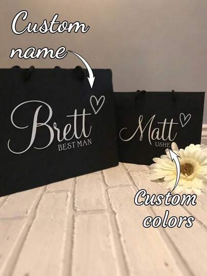 1pc Customized Wedding Personalized Gift Bag, High-Quality Groomsman Bridesmaid Party Favor Bag, Wedding Welcome Bag, Return Gift Bag, Birthday Gift Customized Bag