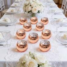 6/12 Pcs Spherical Candle Cup Mercury Glass Votive Candle Holders Tealight Holders For Wedding Table Centerpieces Home Decor Party Supplies - 6Pcs Orange - View 5