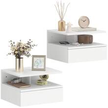 HOMCOM Nightstands - White - View 2