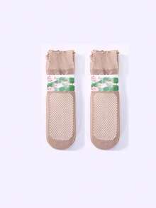 1/5/10/20/30 Pairs Lace Trim Silky Socks With Non-Slip Grip, Loose Fit Ankle Socks For Pregnant Women & Elderly - Multicolor - View 8