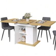 Dining Table & Chair Sets - White + MDF+Metal - View 4