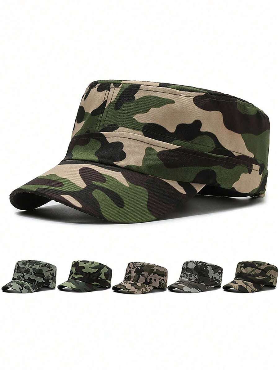Gorra de boina ajustable de camuflaje unisex, para uso al aire diario - sombrero de vendedor de periódicos de camuflaje - Ver 1