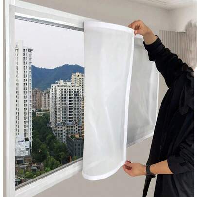 1 pieza Pantalla anti-mosquitos de verano, cinta mágica autoadhesiva, mosquitera de ventana transparente y transpirable, cortina de puerta invisible de alta densidad, red antipolvo para todas las puertas y ventanas, sin necesidad de perforar, instalación autoadhesiva, extraíble y lavable, adecuada para todas las estaciones