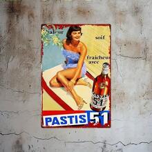 CIF BUY Vintage Pastis 51 Advertising Tin Sign Retro 8x12 Inch Metal Wall Art Vintage Bar Decor 2D Flat Hanging Poster For Cafe Home - 彩色 - 查看 8
