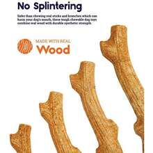 Outward Hound By  Super Dogwood Durable Dog Chew Toy, Extra Small - Long Lasting Chew Stick Made With Real Wood - USA Made, XS - / - 查看 5