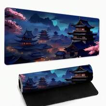 Black And Blue Background With Vintage Chinese Dynasty Anime Landscape High-Definition Print, Extra-Large Mouse Pad, Premium Quality Mouse Mat, Keyboard Mat, Non-Slip And Durable Rubber Material, Precision Lock-Edge Stitching, High-Definition Color - 23.6*11.8inch(60x30cm) - View 8