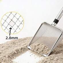 1pc Stainless Steel Mesh Litter Scoop, Long Handle Cat Litter Scooper For Cat Litter Box, Pet Waste Cleanup - Multicolor - View 8
