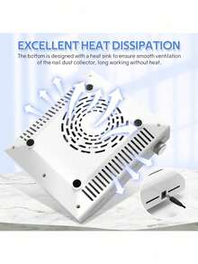 DianaBeauty Ultra-Quiet Nail Dust Collector Machine With Reusable Filter, Powerful Low-Noise Nail Vacuum - White - View 3