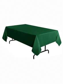 1pc White Rectangular Tablecloth, 150 X 259.08 Cm, Thickened Polyester Fabric Tablecloth, Suitable For Party, Banquet, Dining, Birthday, Wedding - Multicolor - View 60