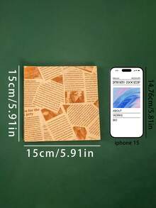 50/100/200张吸油纸，食品衬纸（15*15厘米），三明治包装纸，烘焙纸，防水防油托盘纸，面包/三明治/烧烤防油垫纸，烘焙/煎炸吸油纸，零食衬纸，英文报纸，托盘衬纸 - 彩色 - 查看 11