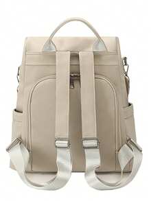 Zaino antifurto di moda da donna per viaggi e scuola, adatto per computer portatile - Beige - Visualizzare 7