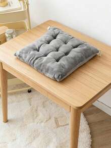 1pc Anti-Slip Cushion Pad, Thick Plush Seat Cushion For Student, Classroom Bench, Office Chair - Gray Seat Cushion - View 1