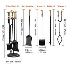 Hand Tool Sets - 5-teiliges(Schwarz Und Messing0 - View 10