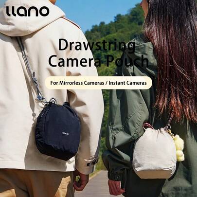 Túi đựng máy ảnh Llano S8 CloudLite có dây rút, túi đa năng dành cho máy ảnh không gương lật CCD, chứa được 1 máy ảnh + 1 ống kính, hộp bảo vệ khi đi du lịch cho X-T30, R50, Pocket 3.