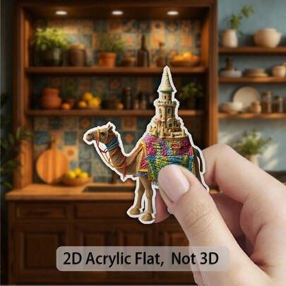 1pc 2D Acrylic Camel Shaped Brick, Vibrant Color Lasting, Firmly Attached And Won't Fall Off. Suitable For Refrigerators, Freezers, Metal Storage Cabinets, Etc. Can Be Used As Kitchen Decor To Enhance Ambiance. Ideal For Travel Enthusiasts, Home Decor, Housewarming, Birthday Gifts, And Home Decoration