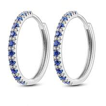 925 Sterling Silver Hoops Earrings Hypoallergenic Hoops Earrings With Zirconia Fashion High Quality Jewelry For Women Girls - Multicolor - View 21