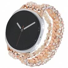 1pc Elastic Beaded Arrow Strap Compatible With Samsung Watch 8 - Rose Gold - View 2
