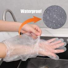 10 Pairs/20 Pairs Waterproof Disposable Gloves, Multi-Purpose Thick Transparent Gloves For Kitchen - Arm Glove - View 5
