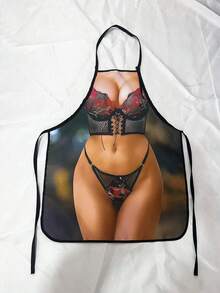 1pc Multicolor Polyester Sexy Lady Lace Apron, Suitable For Home, Kitchen, Party, Holiday Gift - Multicolor - View 7