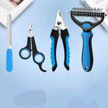 Kit de aseo y limpieza para mascotas, incluye cortaúñas, cepillo desincrustante, lima, herramientas de limpieza, set popular de limpieza para mascotas - Ver 1
