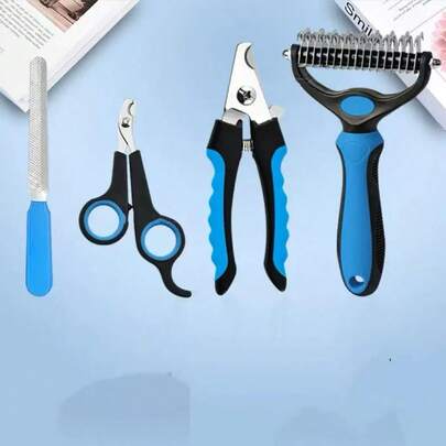 Kit de aseo y limpieza para mascotas, incluye cortaúñas, cepillo desincrustante, lima, herramientas de limpieza, set popular de limpieza para mascotas