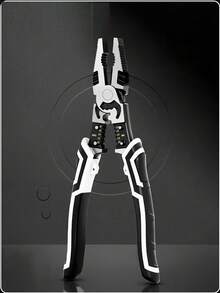 1pc Multi-Function Pliers 9 Inch, Steel Wire Pliers, Diagonal Pliers, Industrial Pointed Pliers, Labor-Saving Anti-Slip Handyman Pliers Electrician Tool Set/Christmas Gift - Black and White - View 11