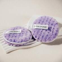 4/2pcs Reusable Gentle Makeup Remover Cleaning Puffs Cleansing Makeup Sponges - Multicolor - View 9