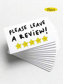 50 PCS Customer Appreciation Cards, Mini Business Thank-You Cards, With "Please Leave A Review" Message In English, Suitable For Small Businesses, Individual Stores, And Online Stores. - Loyalty Card - View 10
