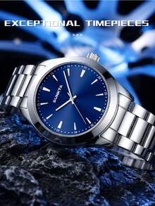LIGE Men's Fashion Luxury Brand Watch Stainless Steel Strap Quartz Watch Minimalist And Elegant Water-Resistant For Daily Wear Men's Watch - Black - View 4