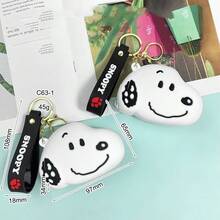 1pc Creative Cartoon Snoopy Wallet Keychain, Cute White Dog Keyring Pendant, Unisex Accessory, Random Style - Multicolor - View 4