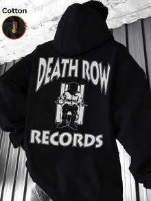 Áo nỉ nam tay rớt vai bằng cotton, lấy cảm hứng từ album Death Row, được làm từ chất liệu dày dặn, thoải mái cho mùa thu/đông, với lớp lót lông cừu giữ ấm tuyệt vời. - màu đen - Xem 3
